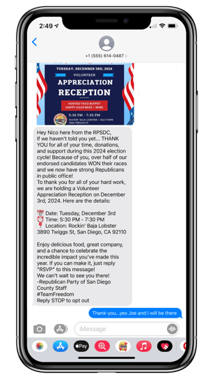 Appreciation Reception Text Example