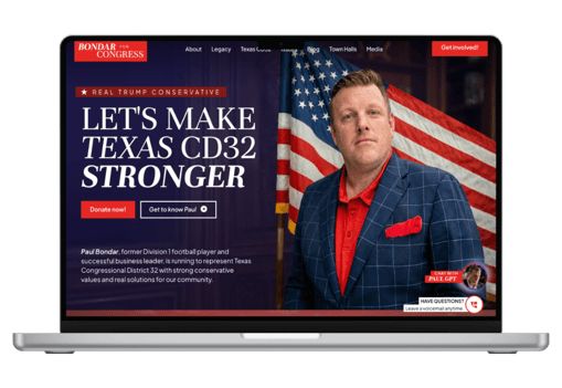 Bondar for Congress Website Image In Computer