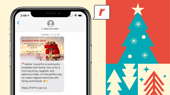 Community Breakfast with Santa Text Message Example