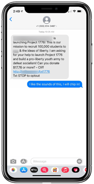 National Activism Organization - Clever Language Use - Fundraising with Texting<br />
