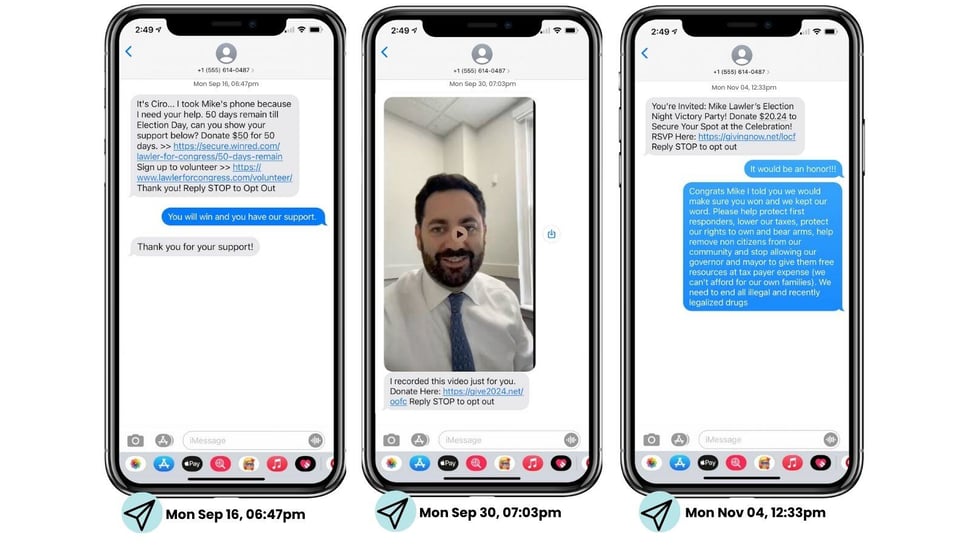 A Politicoin Success Story- Text Messages Examples RumbleUp
