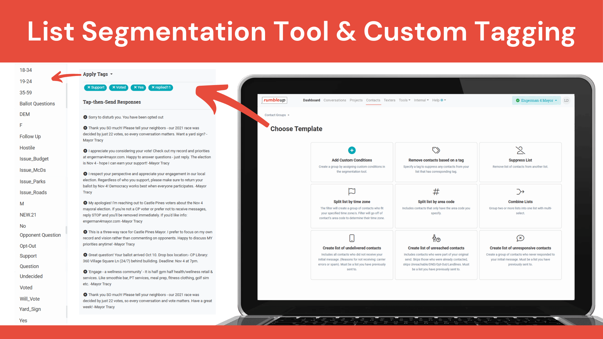 RumbleUp x Tracy Engerman - List Segmentation Tool and Custom Tagging - Image