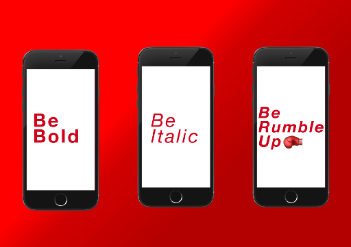 Bold & Italic Text Messages with RumbleUp P2P Texting