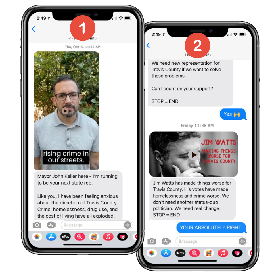 GOTV Texts - Powerful Video Engagement - State Representative Campaign